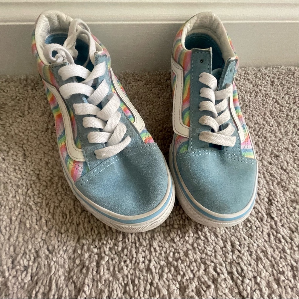 vans rainbow checkerboard Old Skool Shoes Size 13 - Picture 2 of 9